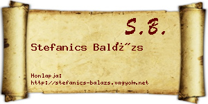 Stefanics Balázs névjegykártya